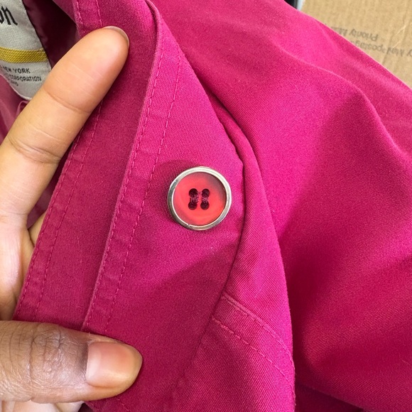 Vintage London Fog Fuchsia Trench Coat Women Size 14 Reg - Picture 11 of 12
